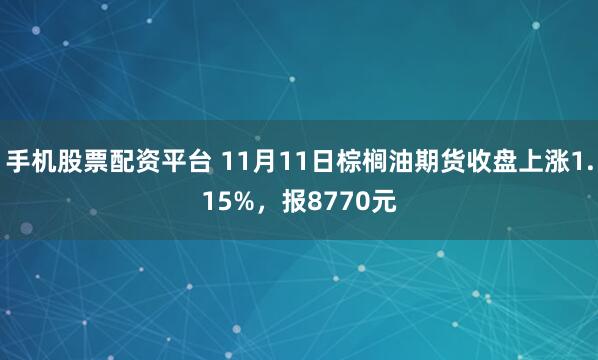 手机股票配资平台 11月11日棕榈油期货收盘上涨1.15%，报8770元